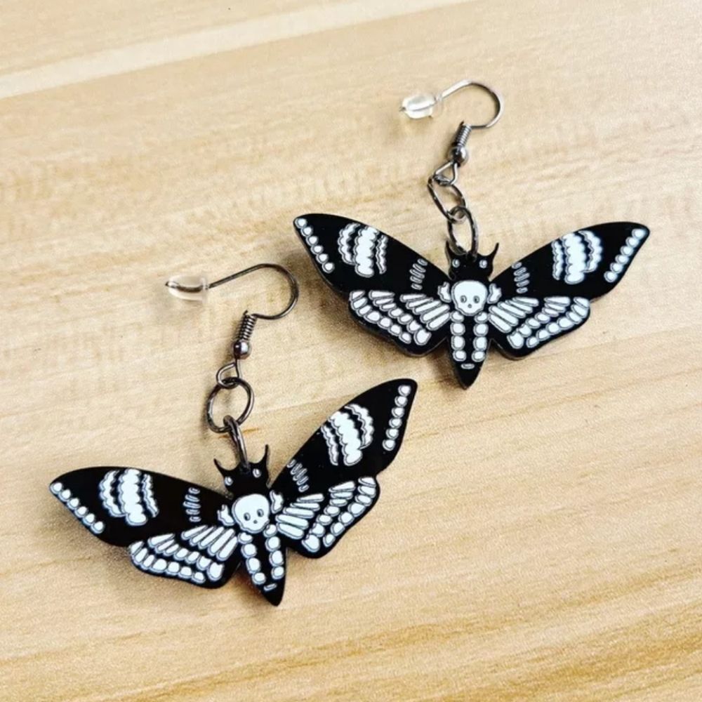 NWOT Death Moth Earrings